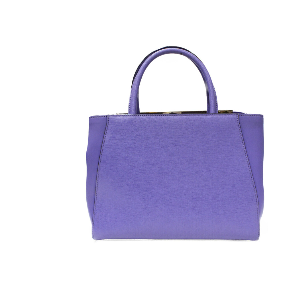 Fendi Leather Handbag Shoulder Bag Purple Toujours